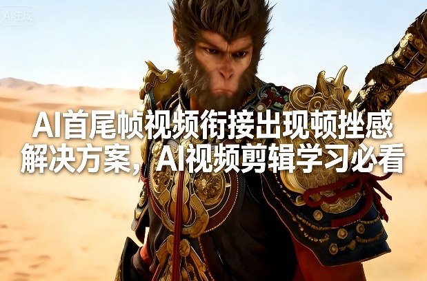 AI首尾帧视频衔接出现顿挫感解决方案，AI视频剪辑学习必看-蜗牛学社