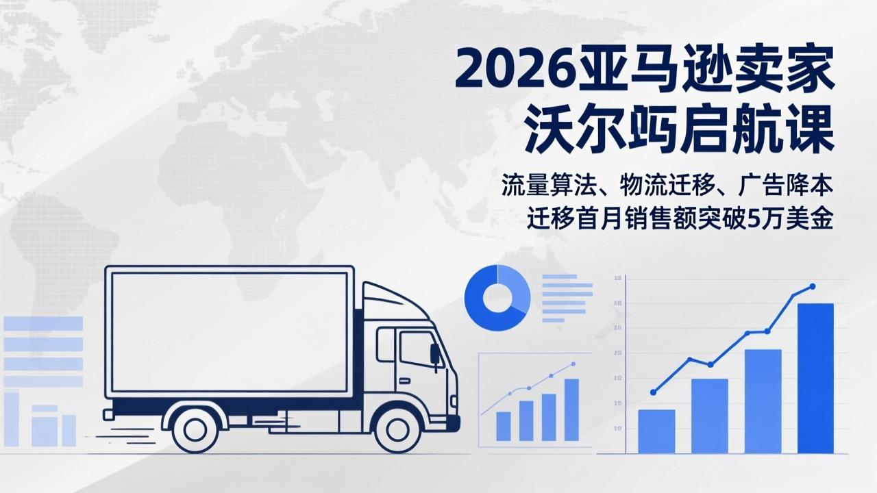2026亚马逊卖家沃尔玛启航课,流量算法、物流迁移、广告降本,迁移首月销售额突破5万美金-蜗牛学社