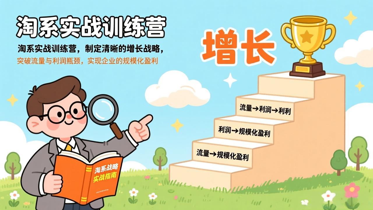 淘系实战训练营，制定清晰的增长战略，突破流量与利润瓶颈，实现企业的规模化盈利-蜗牛学社