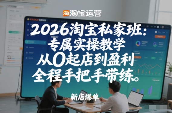 2026淘宝私家班：专属实操教学，从0起店到盈利，全程手把手带练(更新26年2月)-蜗牛学社
