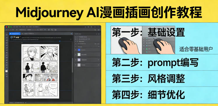 利用Midjourney AI人工智能轻松创作漫画插画教程,零基础创作完整漫画插画-蜗牛学社