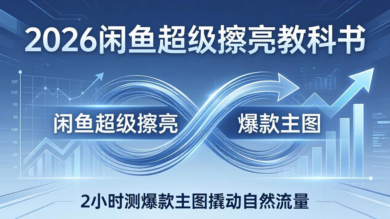 2026闲鱼超级擦亮教科书：底层逻辑出价×转化率，2小时测爆款主图撬动自然流量-蜗牛学社