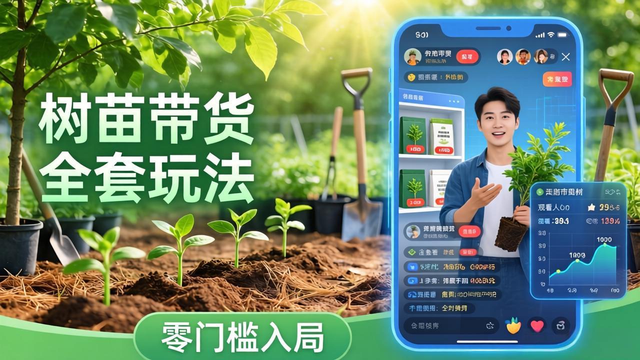 视频号AI树苗带货全套玩法：零门槛入局，掌握豆包、千问等AI工具制作树苗视频的全套流程-蜗牛学社