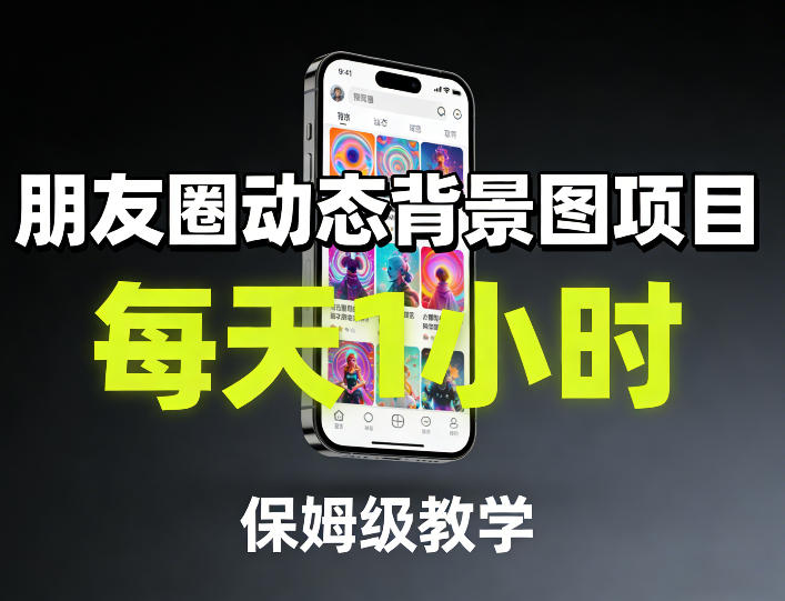 朋友圈动态背景图项目，每天1小时，保姆级教学-蜗牛学社