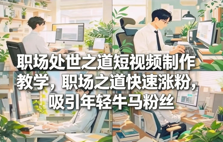 职场处世之道短视频制作教学，职场之道快速涨粉，吸引年轻牛马粉丝-蜗牛学社