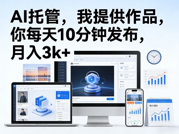 公众号AI托管，我提供作品，你每天10分钟发布，月入3k+【揭秘】-蜗牛学社