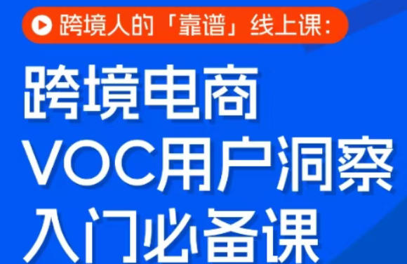 跨境电商VOC用户洞察入门必备课，跨境人的靠谱线上课-蜗牛学社
