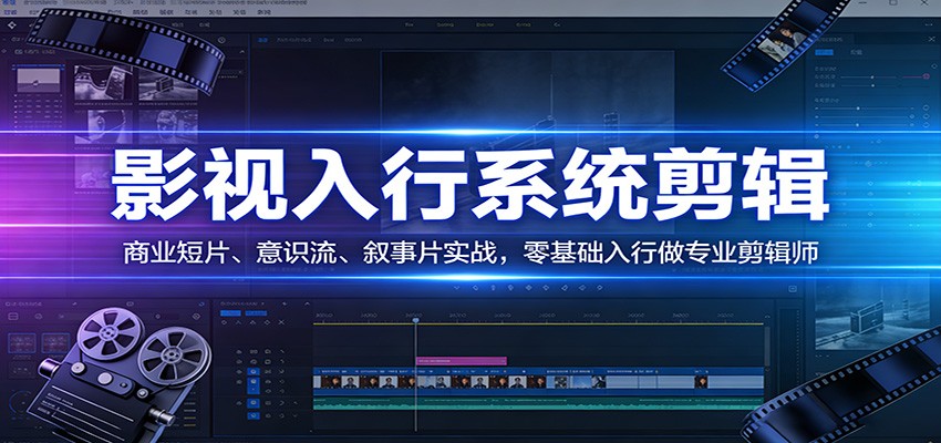 影视系统剪辑，商业短片、意识流、叙事片实战，零基础入行做专业剪辑师-蜗牛学社