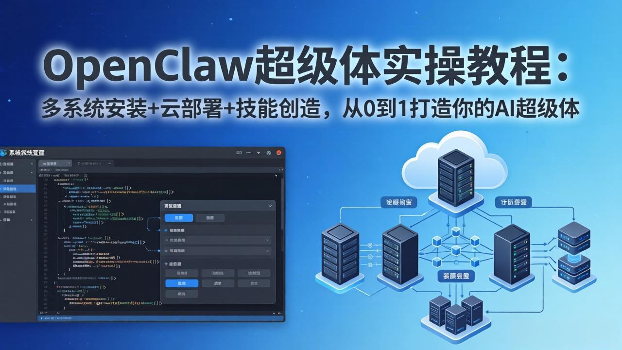 OpenClaw-小龙虾 超级体实操教程:多系统安装+云部署+技能创造,从0到1打造你的AI超级体-蜗牛学社