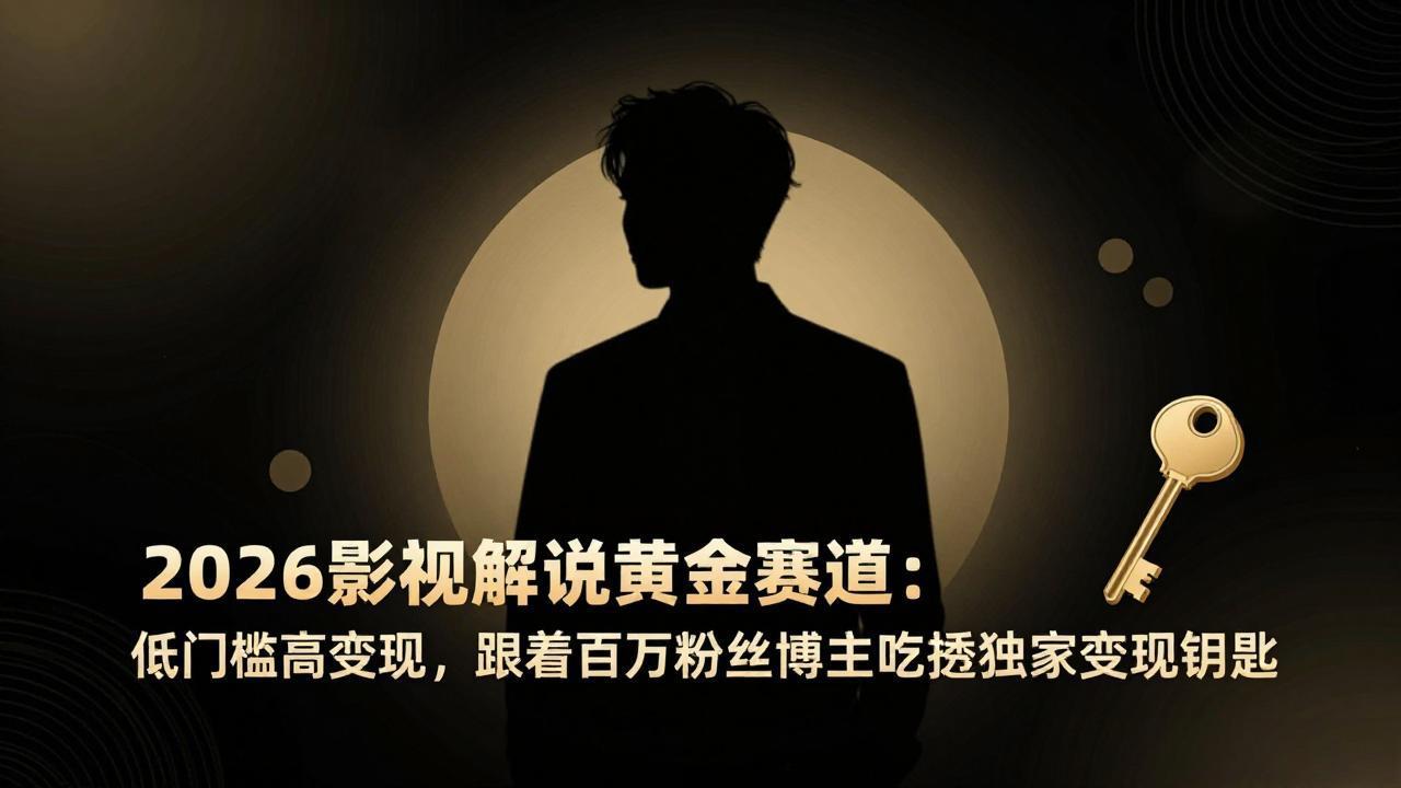 2026影视解说黄金赛道：低门槛高变现，跟着百万粉丝博主吃透独家变现钥匙-蜗牛学社