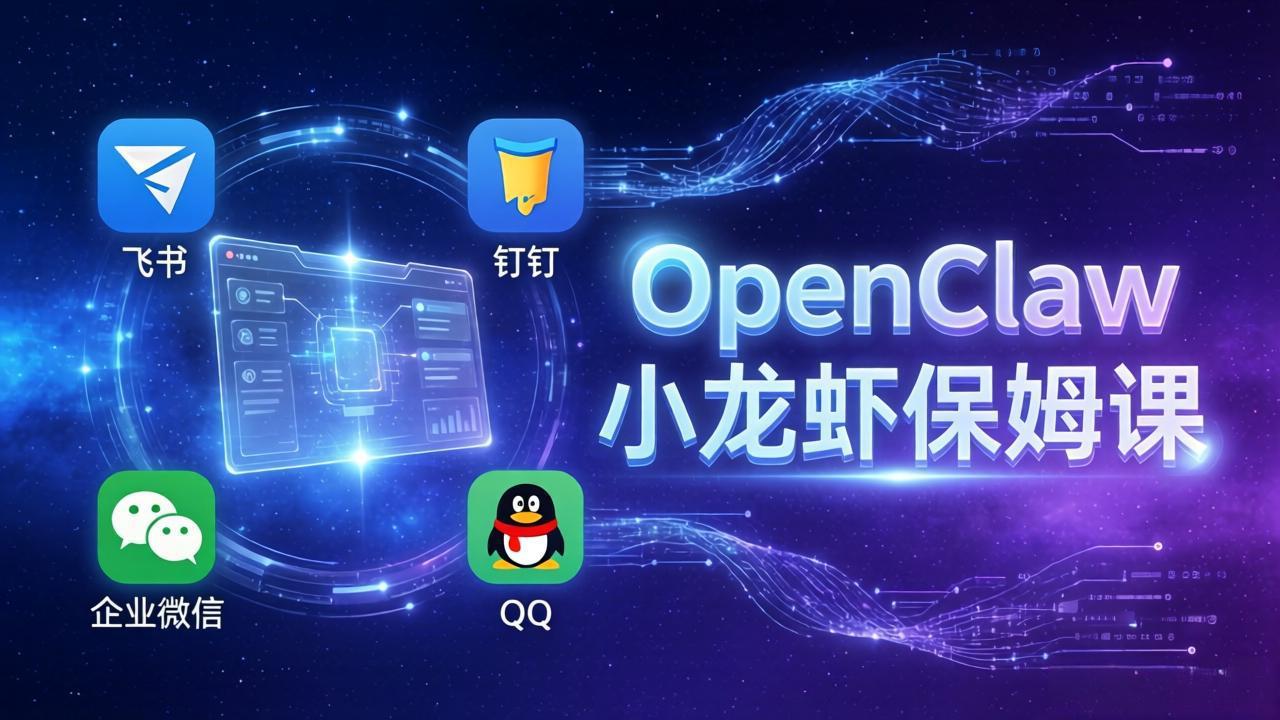 OpenClaw小龙虾保姆课： Windows/macOS/Linux/Docker全系统安装，飞书+钉钉+企业微信+QQ 全接入-蜗牛学社