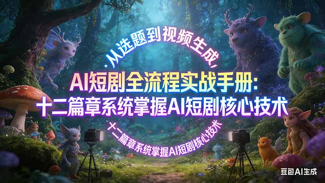 AI 短剧全流程实战手册：从选题到视频生成，十二篇章系统掌握 AI 短剧核心技术-蜗牛学社