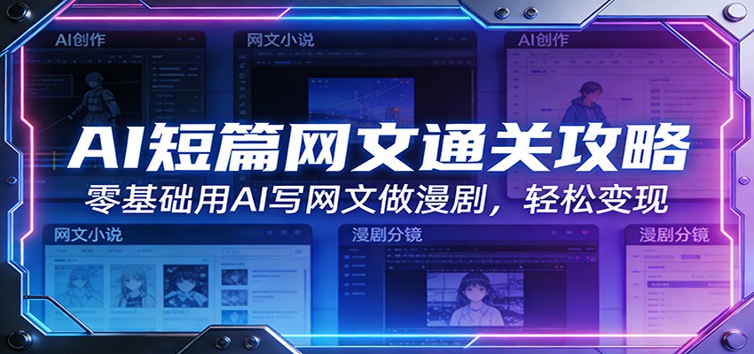 AI短篇网文通关攻略：零基础用AI写网文做漫剧，轻松变现-蜗牛学社