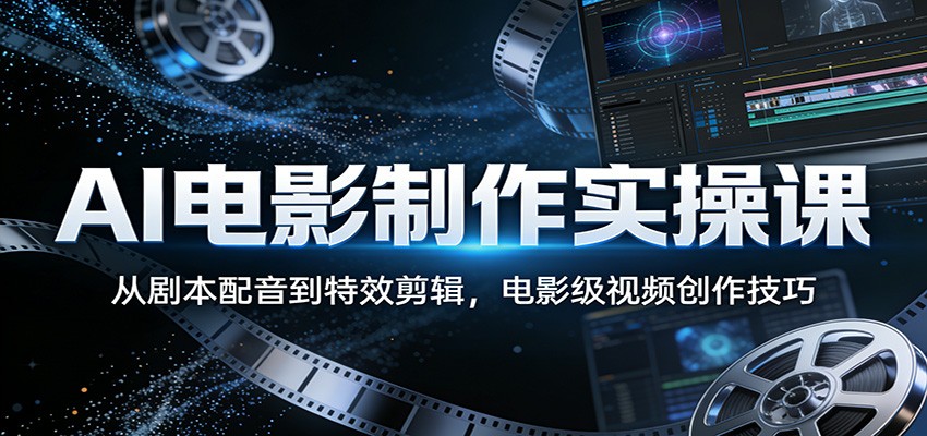 AI电影制作实操课:从剧本配音到特效剪辑,电影级视频创作技巧-蜗牛学社