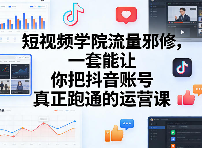 短视频学院流量邪修，一套能让你把抖音账号真正跑通的运营课-蜗牛学社