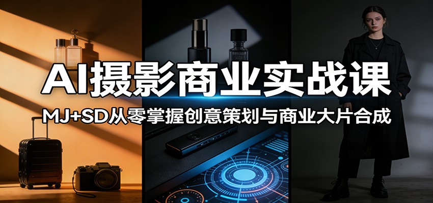 AI摄影商业实战课：MJ+SD从零掌握创意策划与商业大片合成-蜗牛学社