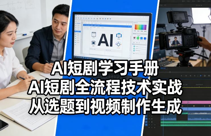 AI短剧学习手册,AI短剧全流程技术实战,从选题到视频制作生成-蜗牛学社