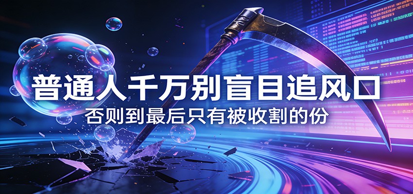 付费文章《通人千万别盲目追风口》否则到最后只有被收割的份-蜗牛学社