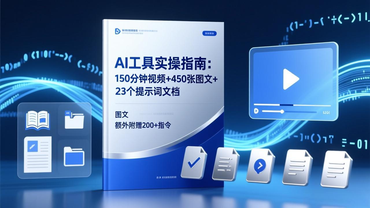 AI工具实操指南：150分钟视频+450张图文+23个提示词文档，额外附赠200+指令-蜗牛学社