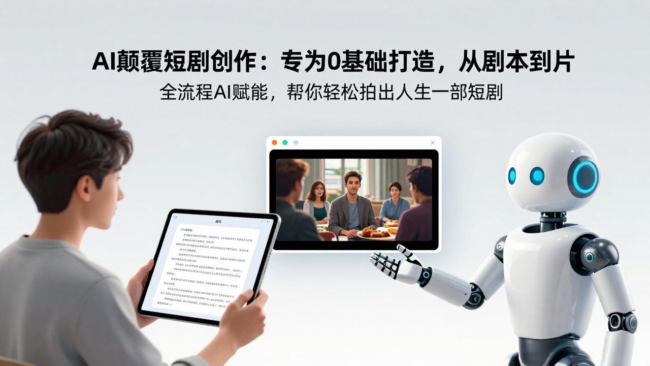 AI颠覆短剧创作：专为0基础打造，从剧本到成片全流程AI赋能，帮你轻松拍出人生第一部短剧-蜗牛学社