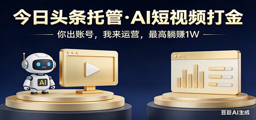 头条号AI托管，我提供作品，你提供账号，每天5分钟发布，小白躺赚3000+-蜗牛学社