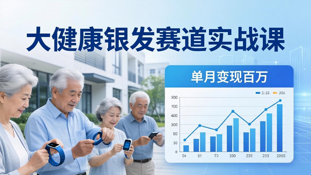大健康银发赛道实战课：拆解视频号线索型 IP 单月变现百万逻辑，教你精准获客高效变现-蜗牛学社