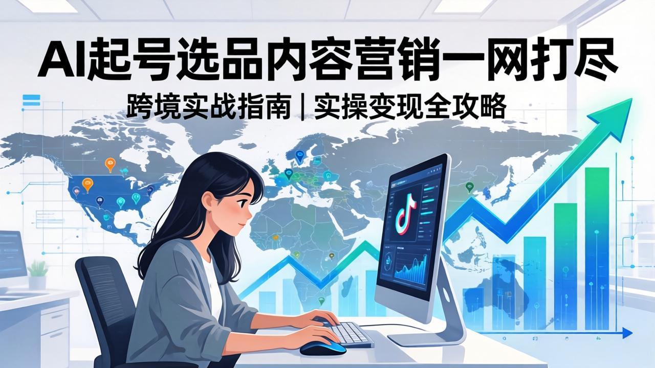2026 TikTok 跨境AI实操：从零基础到变现全流程，AI起号选品内容营销一网打尽-蜗牛学社