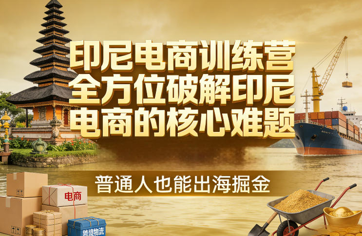印尼电商训练营,全方位破解印尼电商的核心难题,普通人也能出海掘金-蜗牛学社