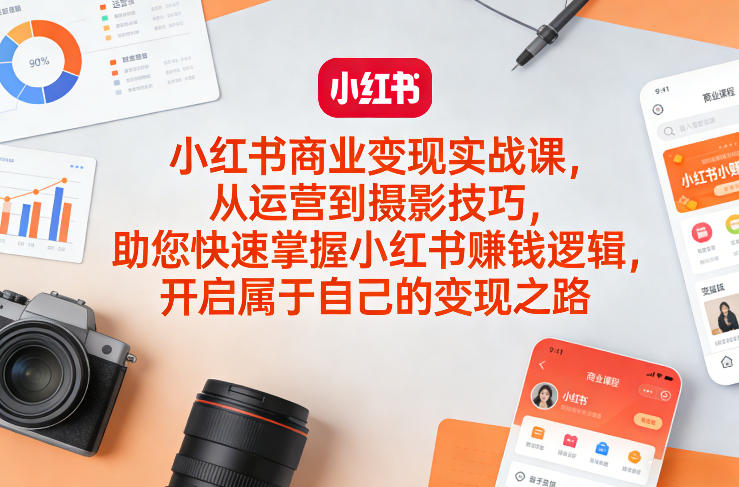 小红书商业变现实战课,从运营到摄影技巧,助您快速掌握小红书賺钱逻辑,开启属于自己的变现之路-蜗牛学社
