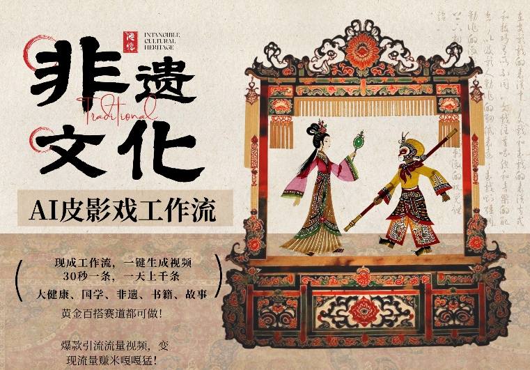AI一键生成民俗文化非遗皮影戏视频,一刀不剪无需剪辑,30S一条,一天上百条,流量财富嘎嘎猛-蜗牛学社