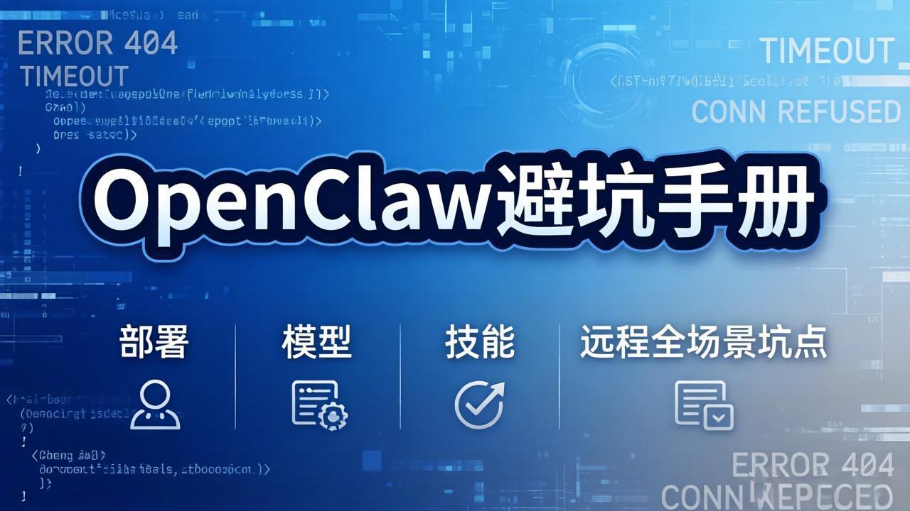 OpenClaw避坑手册：部署+模型+技能+远程全场景坑点，一次性给你说全，少走弯路-蜗牛学社