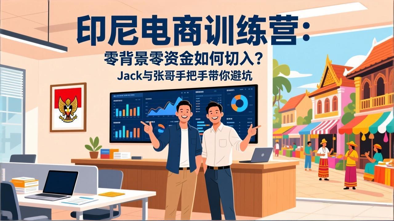 印尼电商训练营：零背景零资金如何切入？Jack与张哥手把手带你避坑-蜗牛学社