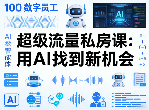 你的AI数字员工100个智能体，超级流量私房课，用AI找到新机会-蜗牛学社