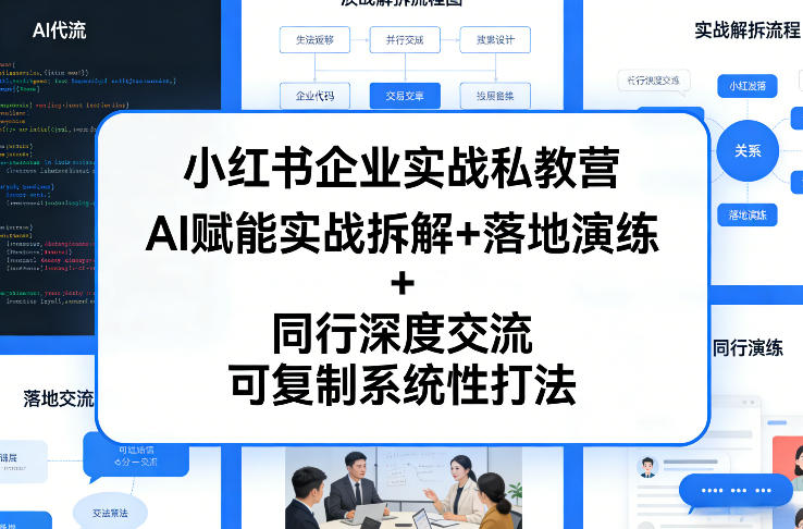 小红书企业实战私教营,AI赋能实战拆解+落地演练+同行深度交流,可复制系统性打法-蜗牛学社
