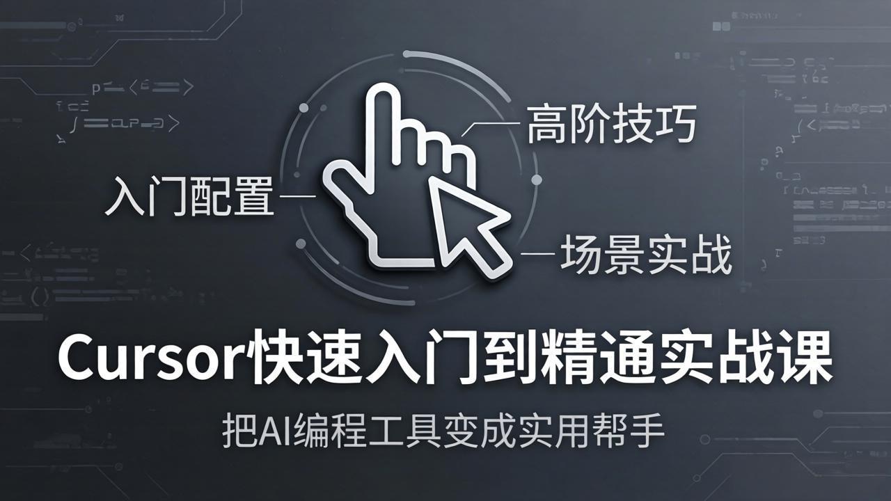 Cursor快速入门到精通实战课:入门配置+高阶技巧+场景实战,把AI编程工具变成实用帮手-蜗牛学社