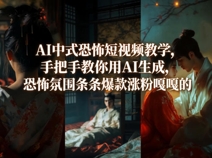 AI中式恐怖短视频教学,手把手教你用AI生成,恐怖氛围条条爆款涨粉嘎嘎的-蜗牛学社