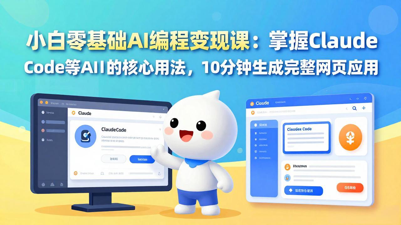 小白零基础AI编程变现课：掌握Claude Code等AI工具的核心用法，10分钟生成完整网页应用-蜗牛学社