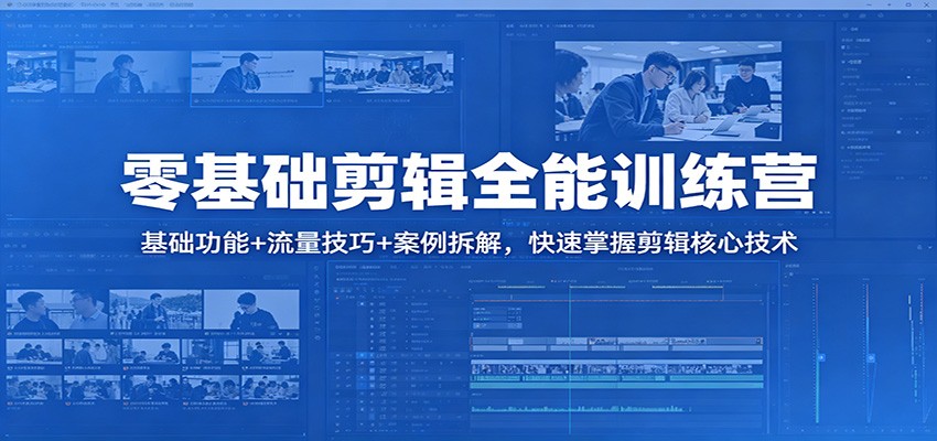 零基础剪辑全能训练营：基础功能+流量技巧+案例拆解，快速掌握剪辑核心技术-蜗牛学社