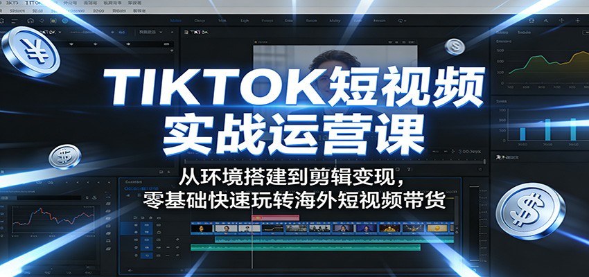 TIKTOK短视频实战运营课：从环境搭建到剪辑变现，零基础快速玩转海外短视频带货-蜗牛学社
