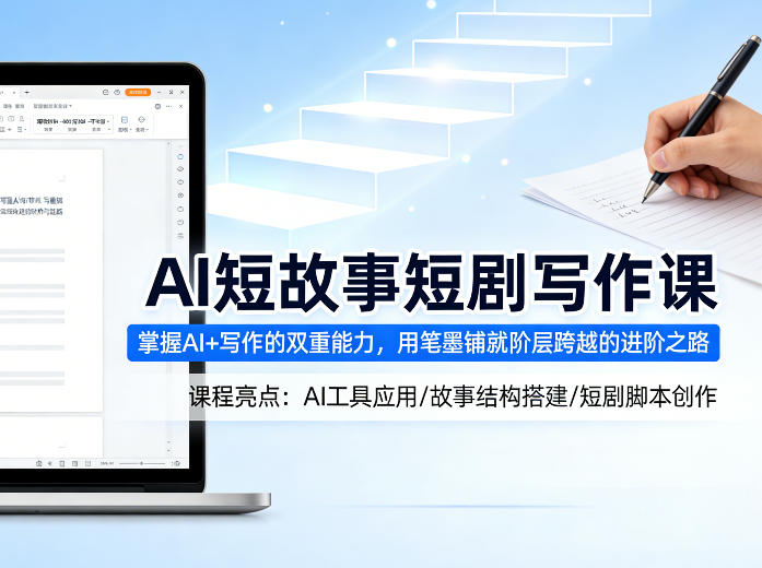 AI短故事短剧写作课，掌握AI+写作的双重能力，用笔墨铺就阶层跨越的进阶之路-蜗牛学社