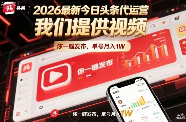 今日头条躺賺模式，你9我1，操作简单，一键发布，单机日入数百，长期合作【揭秘】-蜗牛学社