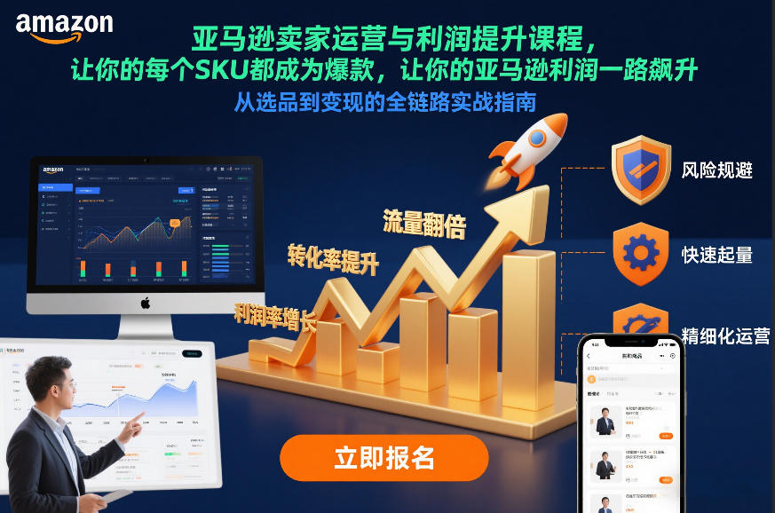 亚马逊卖家运营与利润提升课程,让你的每个SKU都成为爆款,让你的亚马逊利润一路飙升(更新26年3月)-蜗牛学社