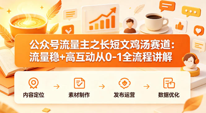 公众号流量主之长短文鸡汤赛道,流量稳+高互动,从0-1全流程讲解-蜗牛学社