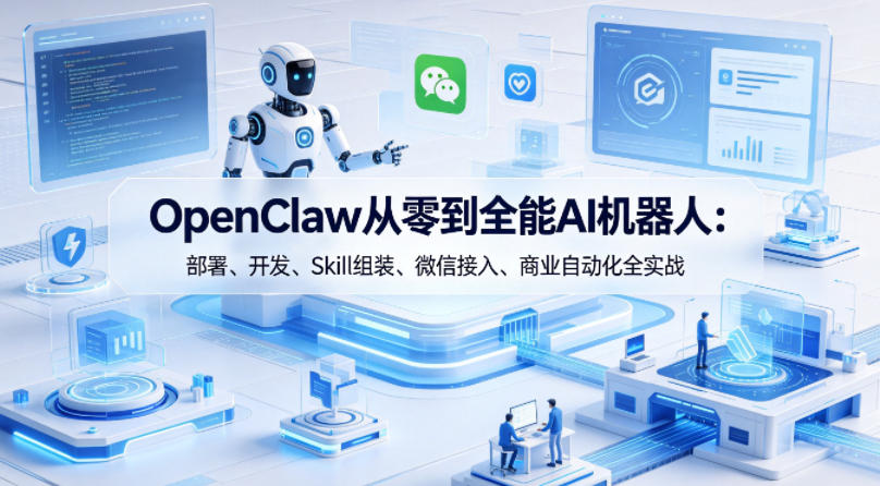 OpenClaw从零到全能AI机器人：部署、开发、Skill组装、微信接入、商业自动化全实战-蜗牛学社