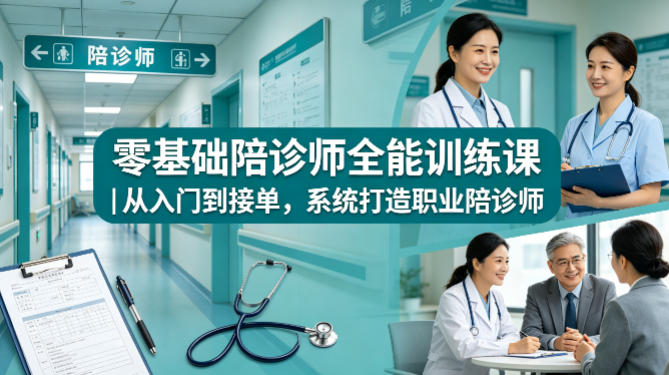 零基础陪诊师全能训练课｜从入门到接单，系统打造职业陪诊师-蜗牛学社