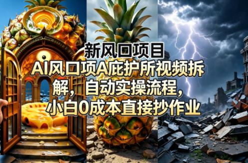 新风口项目AI庇护所视频拆解，自动实操流程，小白0成本直接抄作业-蜗牛学社