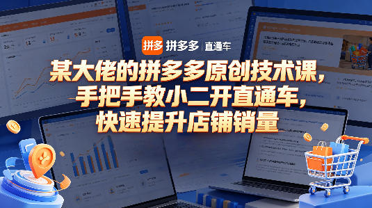 某大佬的拼多多原创技术课，手把手教小二开直通车，快速提升店铺销量-蜗牛学社