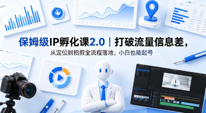 保姆级IP孵化课2.0｜打破流量信息差，从定位到拍剪全流程落地，小白也能起号-蜗牛学社
