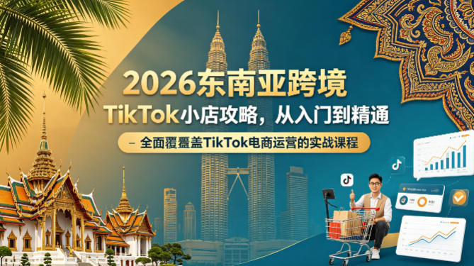 2026东南亚跨境TikTok小店攻略，从入门到精通、全面覆盖TikTok电商运营的实战课程（更新4月）-蜗牛学社