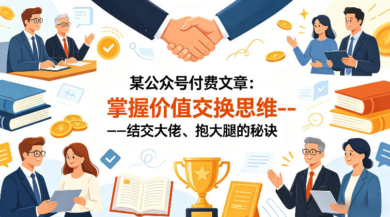 某公众号付费文章：掌握价值交换思维—-结交大佬、抱大腿的秘诀-蜗牛学社